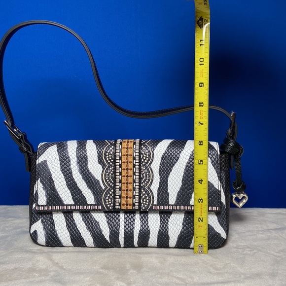 Gorgeous and exotic! Brighton Africa Stories Tarina Python Baguette Handbag. - Picture 14 of 16